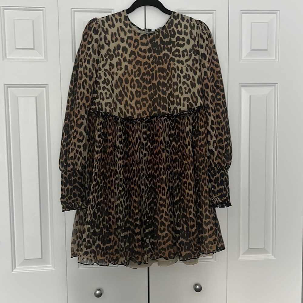 NWT Ganni Leopard dress in size 42